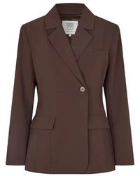 Second Female - Jassen ,Bruin ,Fique Aansluitende Blazer - Lyst