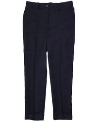 P.A.R.O.S.H. - P.A.R.O..H. ,Broeken ,Blauw ,Leer Raisa 25 Cropped Broeken - Lyst