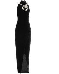 Balmain Scorpion Embellished Velvet Dress - Zwart