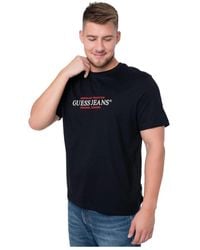 Guess - Tops ,Zwart ,Katoen Logo Katoenen T-Shirt - Lyst