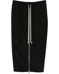 Rick Owens - Zwarte Wol Pillar Rok Italië - Lyst