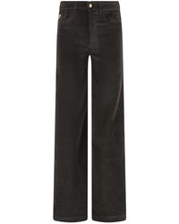 Lois - Corduroy Broek Met Leren Logo - Lyst