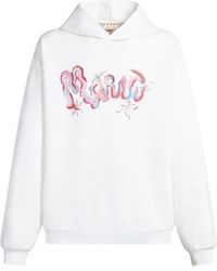 Marni - Hoodies & Sweatvesten ,Wit ,Katoen Logo Hoodies Sweatshirts Katoenmix - Lyst