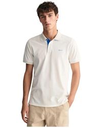 GANT - Tops ,Wit ,Katoen Stretch Katoenen Poloshirt - Lyst