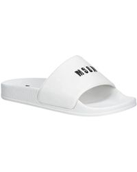 MSGM - Logo Platte Zool Slide Sandaal - Lyst