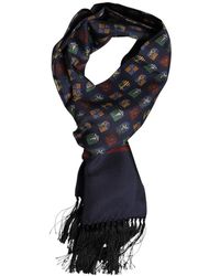 Dolce & Gabbana - Silk Printed Fringes Foulard Scarf - Lyst