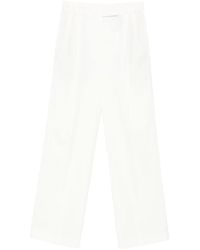 Rohe - Witte Wollen Mix Geplooide Broek - Lyst