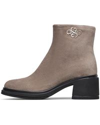 Loriblu - Schoenen ,Grijs ,Suède Suède Enkellaarsjes - Lyst