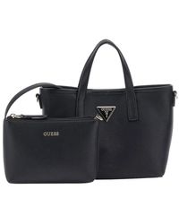 Guess - Schwarzes Tote Bag Und Pouch Set - Lyst
