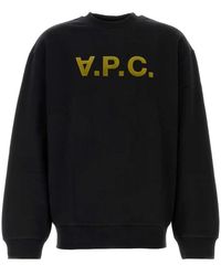 A.P.C. - Hoodies & Sweatvesten ,Zwart ,Katoen Oversized Zwarte Katoenen Sweatshirt - Lyst