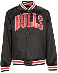KTZ - Blouson Bomber Homme Nba Applique Satin Bomber Chibul Noir/Porte Avant Rouge - Lyst
