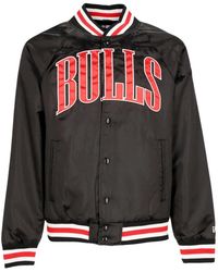 KTZ - Herenbomberjack Nba Applique Satijn Bomber Chibul Zwart/Voordeur Rood - Lyst