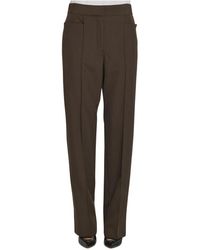 Lemaire - Braune wollhose mit taschen - Lyst