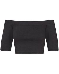 Cortana - Truien & Vesten ,Zwart ,Off-Shoulder Crop Top - Lyst