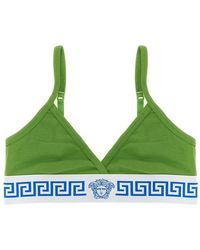 Versace - Geribbelde Stretch Katoenen Jersey Bralette - Lyst