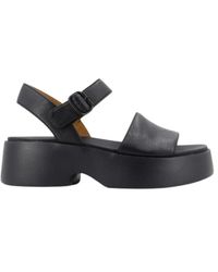 Camper - Leder sandale tasha schwarz gummisohle - Lyst