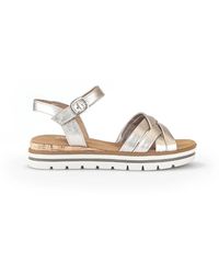 Gabor - Schoenen ,Geel ,Leer Gouden Leren Comfort Sandalen - Lyst