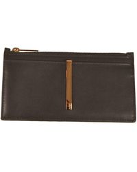 Tod's - Accessoires ,Zwart ,Leer Leren Portemonnee Met Rits - Lyst