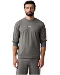 EA7 - Hoodies & Sweatvesten ,Grijs ,Katoen 8Npm 30 Crewneck Sweatshirt - Lyst
