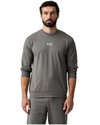 EA7 - Hoodies & Sweatvesten ,Grijs ,Katoen 8Npm 30 Crewneck Sweatshirt - Lyst