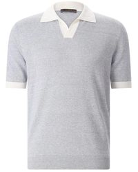 Moorer - Tops ,Blauw ,Katoen Jethro Polo Shirt - Lyst
