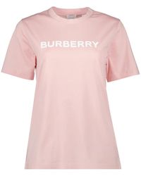 Burberry - T-shirt in cotone con stampa logo - Lyst