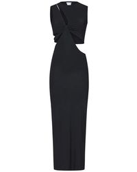Amazuìn - Schwarzes Kleid Mit Asymmetrischem Cut-Out-Design - Lyst