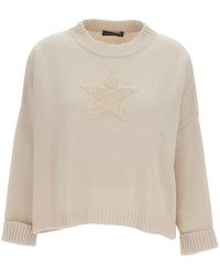 Lorena Antoniazzi - Truien & Vesten ,Wol Ronde Hals Gebreid - Lyst