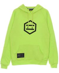 DOLLY NOIRE - Hoodies & Sweatvesten ,Groen ,Katoen Logo Hoodie Geel/Zwart - Lyst