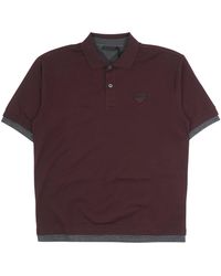 Prada - Tops ,Bruin ,Katoen Katoenen Polo Shirt - Lyst