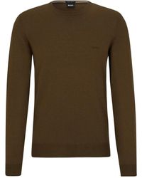 HUGO - Grüner Wollpullover - Lyst