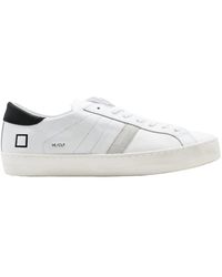 Date - Hill low calf sneakers - bianco/nero - Lyst