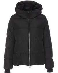 Herno - Jassen ,Zwart ,Zwarte Donsjas Met Ritssluiting - Lyst