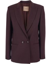 Twinset - Double-Breasted Jas Met Klassieke Revers - Lyst