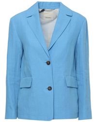 Max Mara - Jassen ,Blauw ,Katoen Smmalberta Blazer - Lyst