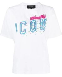 DSquared² - Tops ,Wit ,T-Shirts - Lyst