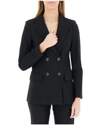 Seventy - Jassen ,Zwart ,Leer Giacca Blazer Doppiopetto - Lyst