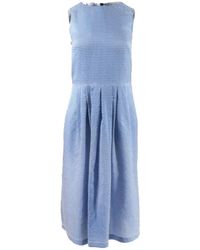 Paul Smith Sleeveless Checked Dress - Blauw