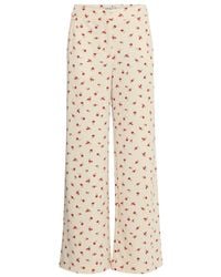 Ichi - Broeken ,Veelkleurig ,Geranium Flower Wijde Broek - Lyst