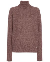 Kiton - Truien & Vesten ,Rood ,Kasjmier Bordeaux Gespikkeld Gebreide Jumper - Lyst