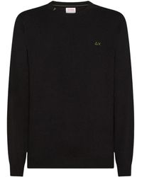 Sun 68 - Zwarte Trui Met Contrastdetail - Lyst