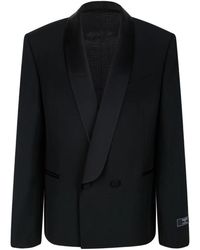 Balmain - Jassen ,Zwart ,Wol Satin-Lapel Blazer - Lyst