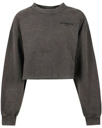 Alexander Wang - Zwarte Katoenen Crew Neck Sweatshirt - Lyst