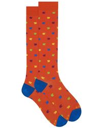 Gallo - Lange Baumwollsocken Für Herren Mit Farbenfrohem Kleinen Hahn Motiv - Lyst