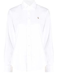 Polo Ralph Lauren - Weißes hemd mit besticktem pony - Lyst