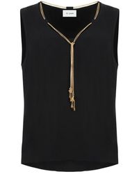 St. John - Tops ,Zwart ,Crêpe Blouse - Lyst