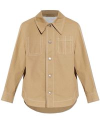 Ami Paris - Jassen ,Bruin ,Denim Denim Jacket Met Zakken - Lyst