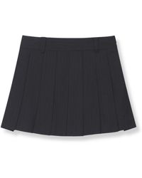 DUNST - Rokken ,Zwart ,Polyester Geplooide Minirok Met Krijtstreep - Lyst
