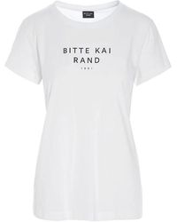Bitte Kai Rand - Tops ,Wit ,Katoen Wit Logo Pima Katoenen T-Shirt - Lyst