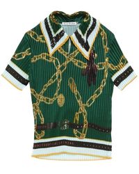 Acne Studios - Overhemden ,Veelkleurig ,Polyester Geplooide Blouse Met Print - Lyst
